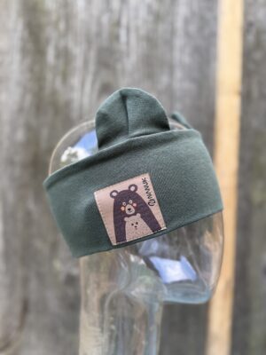 Bottle green bear headband