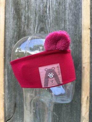 Cyklamen pink bear headband – cozy ears
