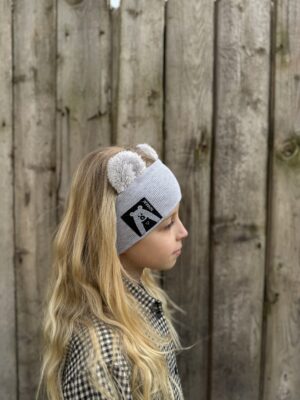 Grey bear headband - cozy ears
