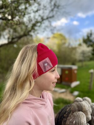 Cyklamen pink bear headband