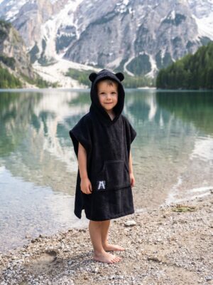 Bamboo Black bear poncho kids