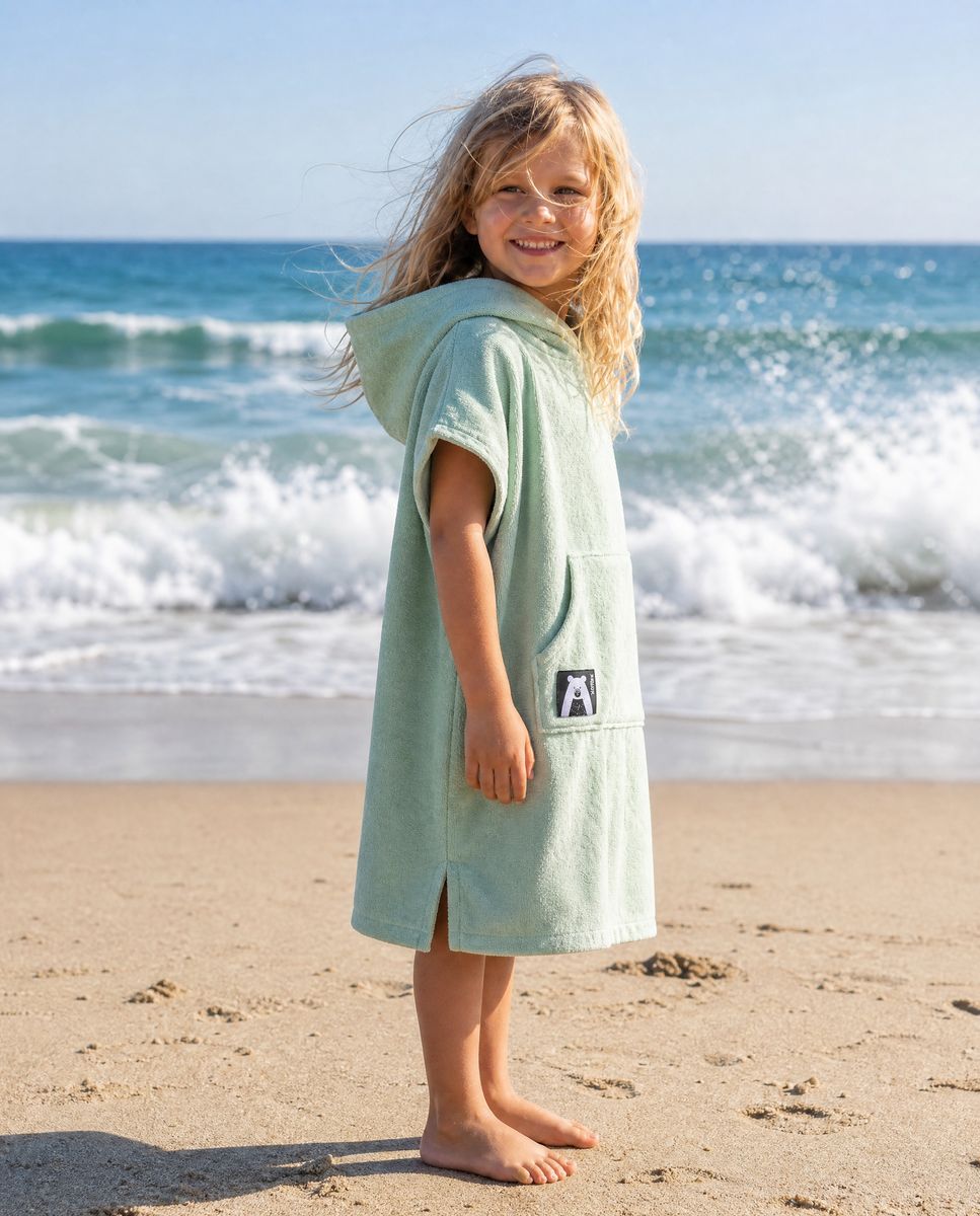 Bamboo Mint poncho kids - Image 2